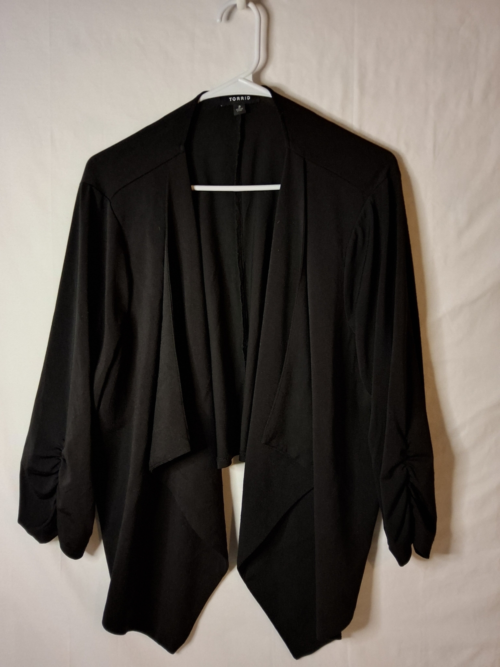 torrid Black Draped Open-Front Waterfall Blazer‎